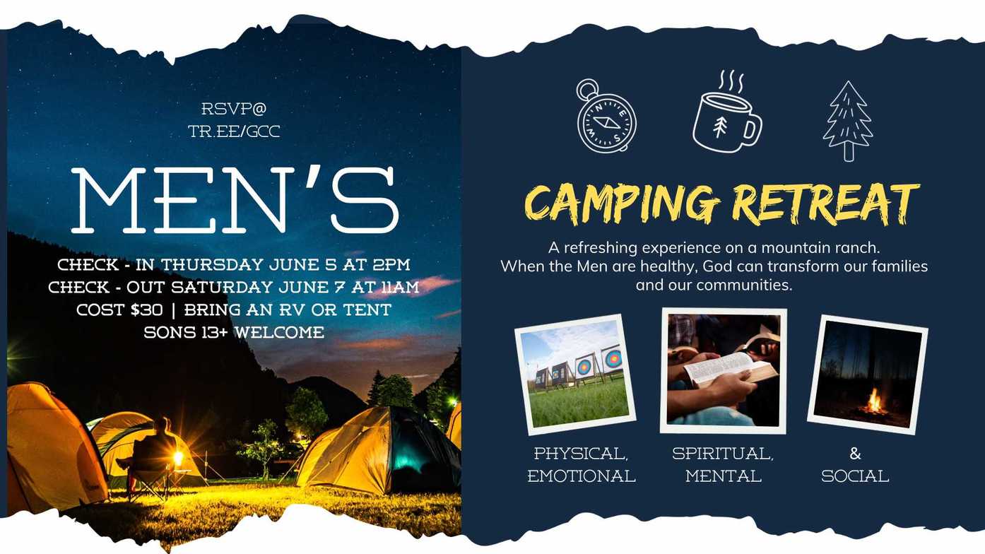 Men's camp retreat fellowship RV tent 